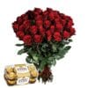 Valentino Pasiūlymas: 51 raudona PREMIUM rožė + saldainių dėžutė
