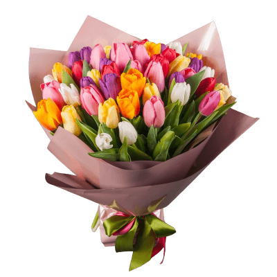 Valentino Pasiūlymas: Įvairiaspalvių Tulpių Puokštė